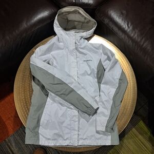 SOLD - Columbia White and Gray Hooded Jacket